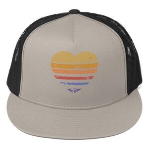 Retro Striped Trucker Hat